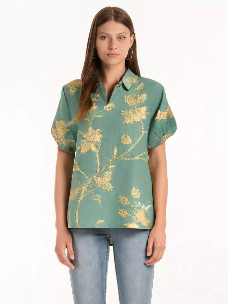 Camisa De Linho Com Bordado Floral Vintage Magda - COMPRE 1 LEVE 5