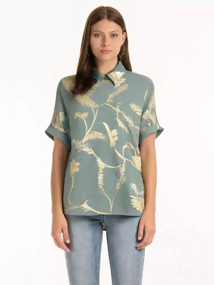 Camisa De Linho Com Bordado Floral Vintage Magda - COMPRE 1 LEVE 5
