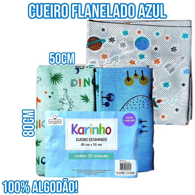 Kit Bebe Infantil 14 Peças 6 Paninho de Boca 5 Fralda de Pano 3 Cueiro Flanelado 100% Algodão Enxoval de Bebê